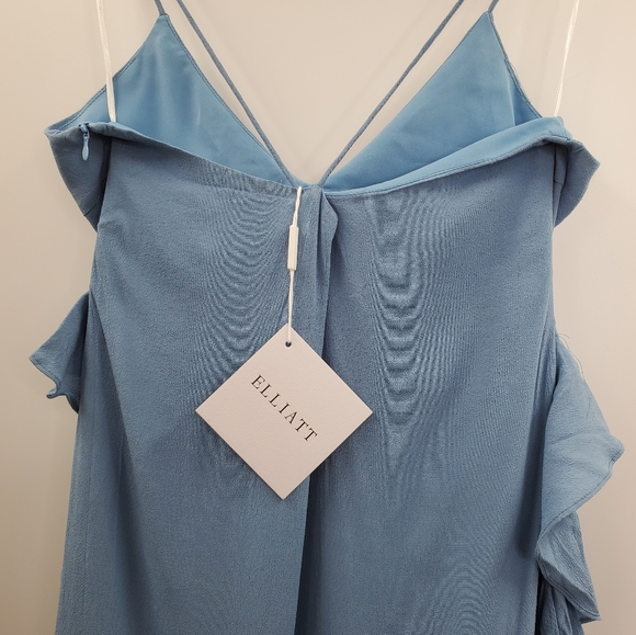 Revolve Elliatt Rapture Ruffles Maxi Dress Steel Blue Wedding Guest NEW - Picture 4 of 5